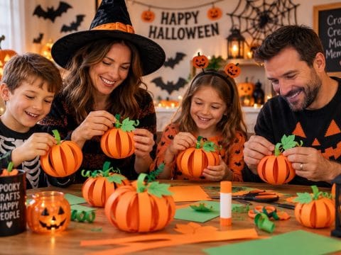 Paper Pumpkins for Halloween