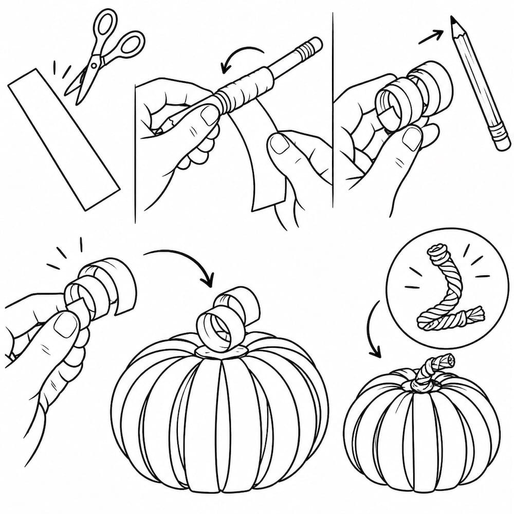 Paper Pumpkins for Halloween - Step 4